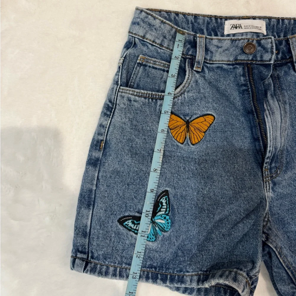 Zara Denim Shorts with Colorful Butterfly Accents - Picture 4 of 4